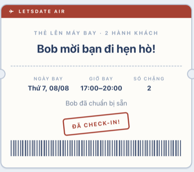 Thiệp mời chủ đề Thẻ lên máy bay